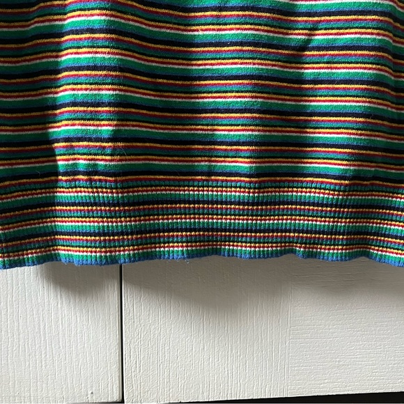 Fun Simons Le 31 unisex rainbow turtleneck sweater size small w/ ribbed details - Picture 4 of 5